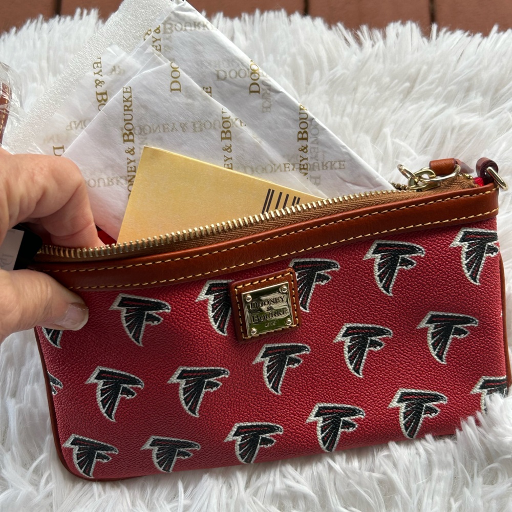 Dooney & Bourke Red Falcons Logo Wristlet NWT